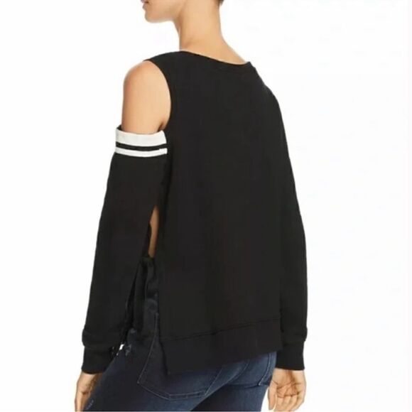 Pam & Gela Cold Shoulder Side Tie Sweatshirt S - Picture 3 of 8